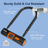 Heavy Duty Bike Locks - Anti Theft Combo U Lock with 4-Digit Resettable Combination and 5Ft Steel Cable