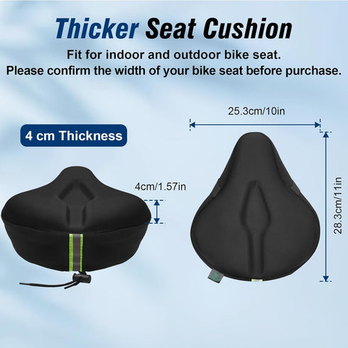 Zacro Bike Seat Cushion, Gel Padded Bike Seat Cover for Men Women, Compatible with Peloton