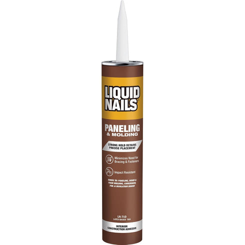 Liquid Nails LN710 Paneling and Molding Adhesive, 10oz, White for Strong Bonding