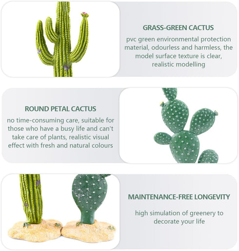 YOLUFER 2Pcs Reptile Cactus Plants Terrarium Decoration Faux Reptile Terrarium Cactus Plant Landscape Decoration