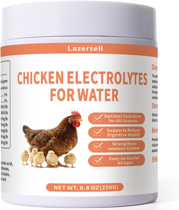 Lazersell Chicken Electrolyte for Water, Ideal for Hydration, Immunity, Digestive Health, Chicken Vitamins,