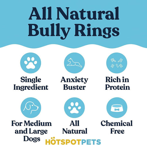 hotspot pets 5 Pack Bully Stick Rings for Dogs, 4 Inch Premium All Natural Beef Pizzle Chew Treats