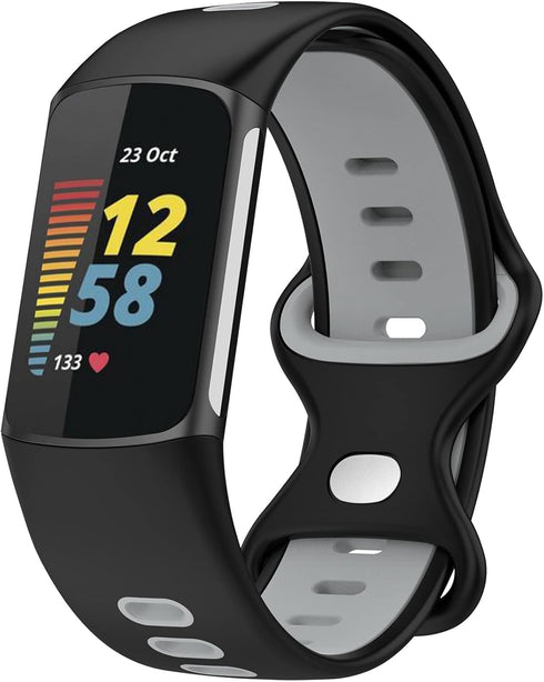 Soft Silicone Replacement Bands for Fitbit Charge 5, Compatible Wristband for Advanced Fitness & Health Tracker