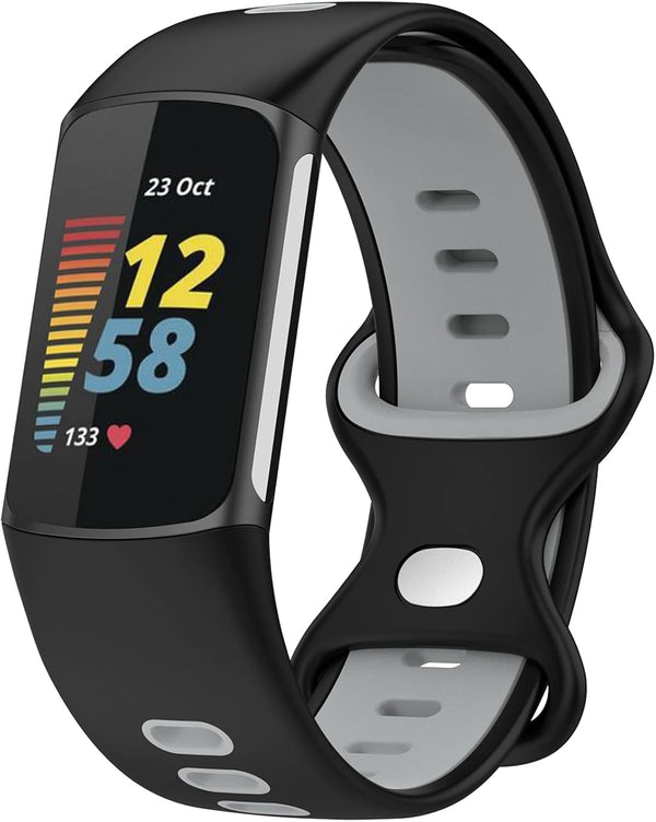 Soft Silicone Replacement Bands for Fitbit Charge 5, Compatible Wristband for Advanced Fitness & Health Tracker