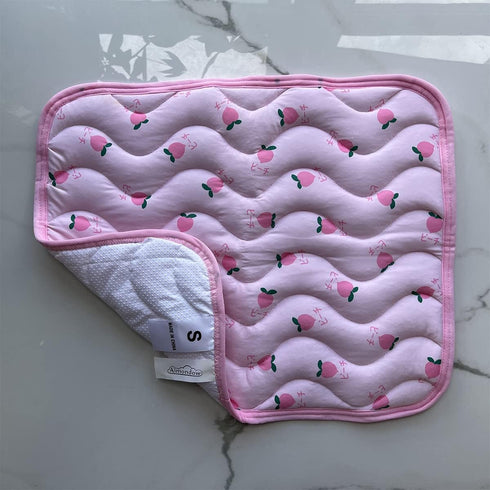 Pet Cooling Mat, Washable Ice Silk Cooling Bed for Dogs and Cats, Portable Cushion for Home Outdoor (M, Pink)