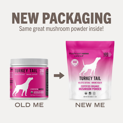 Om Mushroom Matrix Pet Supplement - Canine Turkey Tail, USA Grown Organic Mushroom Powder for Dogs & Cats, 200 Grams