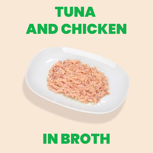 2.47 oz (Pack 24) almo nature HQS Natural Wet Cat Food Tuna and Chicken in Broth, Grain-Free
