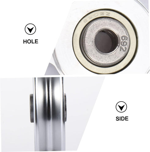 YARNOW 4pcs Aluminum Alloy Pulley Exercise Wheel, Cable Pulley Attachments for Home Gym Replacement Parts