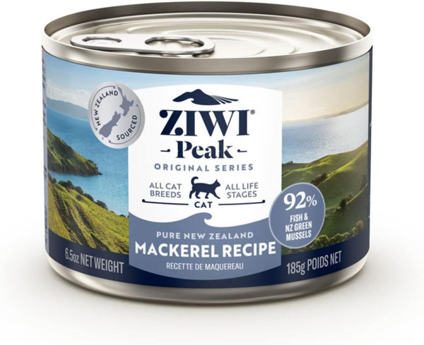 ZIWI Peak Canned Wet Cat Food, All Natural, High Protein, Grain Free, Limited Ingredient, Superfoods (Mackerel, Case of