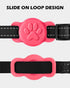 Dynmeow 1 Pack Airtag Cat Collar Holder, Stretchy Silicone Airtag Holder for Puppy Small Dog, Anti-Lost Dog Airtag Holder Compatible with 3/8 and 5/8 inch Wide Collar (HOT PINK)