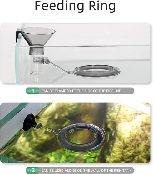 UPETTOOLS Shrimp Feeding Dish Set, Clear Durable Fish Feeder Tube Kit with Cleaning Brush for Fish Tank