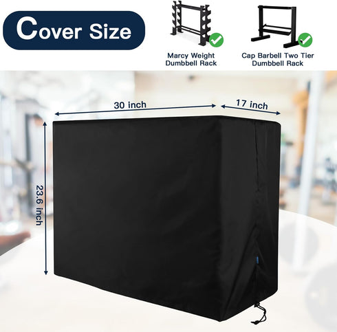 Xxerciz Dumbbell Rack Cover, Dust Cover for Marcy and Cap Barbell Two Tier Dumbbell Rack, Portable Case