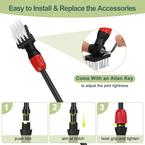 6 1 17.7 Inches hygger Multi-Use Fish Tank Cleaner, in Aquarium Cleaning Tools Kit with Long Handle Algae Scraper