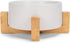NAT & Jules Small White 6 inch Stoneware Ceramic Pet Bowl with Stand