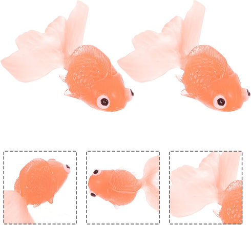 Kisangel 10pcs Miniature Floating Goldfish, Artificial Rubber Goldfish Model for Aquarium Fish Tank