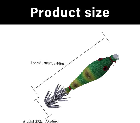 Oxxggkao 5Pcs Squid Jig Lures Blowing Tube, Shrimp-Style, Easy-to-Use Cuttlefish Sleeve Hook Fishing Baits for Anglers