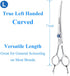 7" Trimming JASON Curved Dog Grooming Scissors, Cats Grooming Shears Pets Kit with for Left Handed Groomers, Sharp