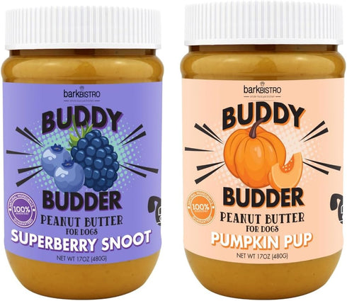 BUDDY BUDDER Bark Bistro Company, Superberry Snoot + Pumpkin Pup, Natural Dog