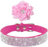 Cute Dog Collar with Bling Rhinestone, Fancy Crystal Diamond Glitter Soft Cat Collars for Small Medium Large Breed