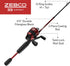 Zebco 33 Custom-Z Fishing Rod Combo with 6-Foot Fiberglass Rod, Quickset Anti-Reverse Reel & Bite Alert