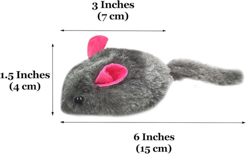 SunGrow Plush Squeaky Mice for Cats, 3 Tug Chews for Kittens' Interactive Fun, Soft Stuffed Fetch for Ferrets