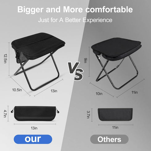 DZ DUO ZHAN Duozhan Backpack 13" 260lb DZ Portable Camping Stool - Foldable Stool with Capacity, Lightweight
