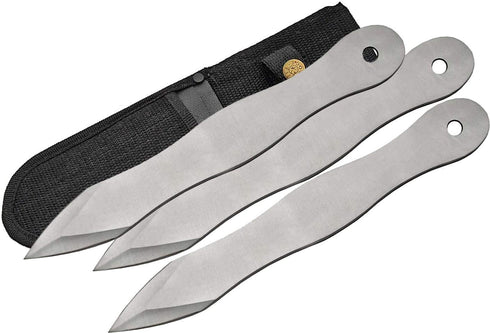 Szco Supplies 10" Stainless Steel 3-Piece Knife Set with Nylon Belt Sheath