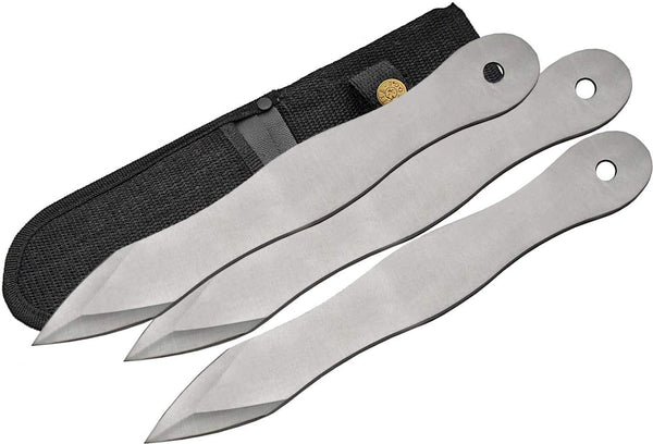 Szco Supplies 10" Stainless Steel 3-Piece Knife Set with Nylon Belt Sheath