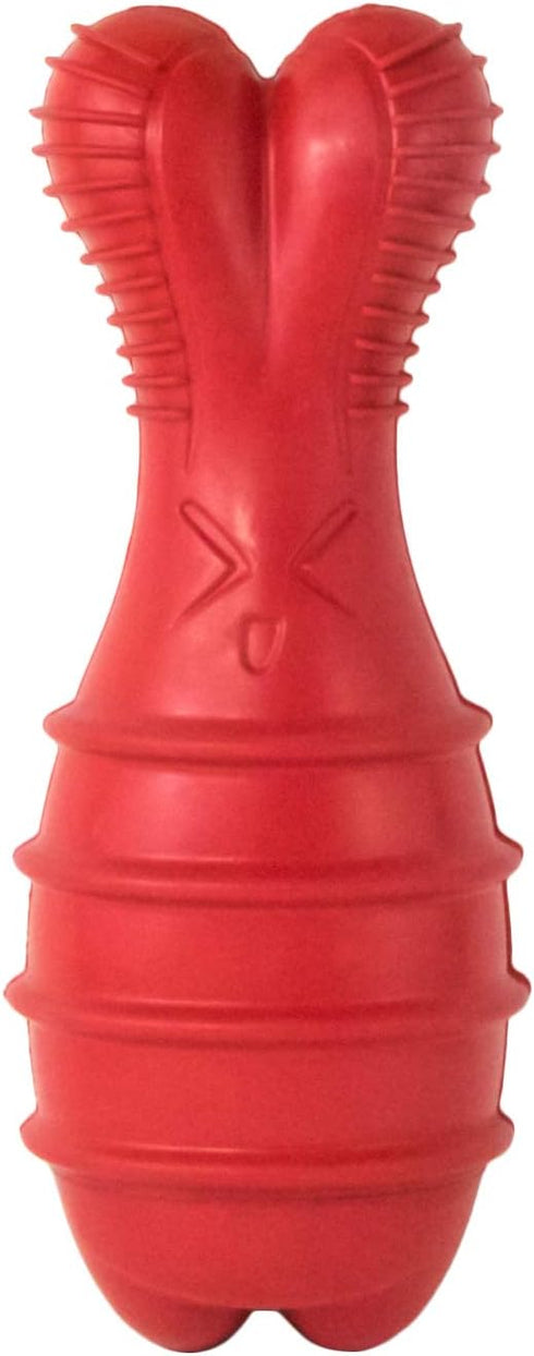 Petstages Grunt Fetch Stick Red Bunny Dog Toy - Fun Sound and Shape for Fetch Play