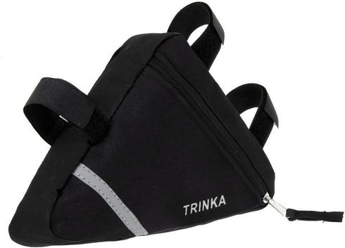 MOOCY Black Bicycle Bike Storage Bag, Triangle Saddle Frame Strap-On Pouch for Cycling