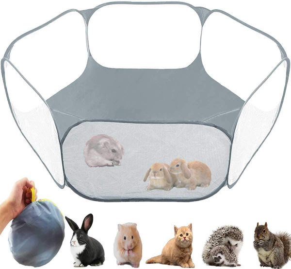 Small Animals Tent - Reptiles Cage, Breathable Transparent Pet Playpen for Outdoor/Indoor Exercise, Portable Yard Fence