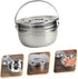 1pc 201 TIDTALEO Camping Pot Campfire Kettle Stock Pot Stainless Steel Saucepan Soup Pot Camping Oven Pot Big Pot
