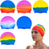 Fumwase 6PCS Silicone Swim Caps, Unisex Adult Waterproof Swimming Hat for Long Hair