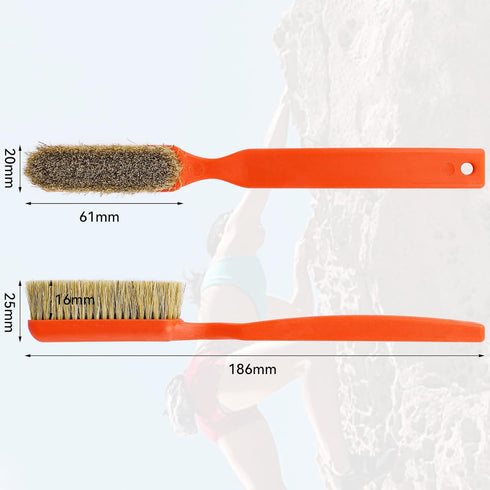 TWO STONES Climbing Chalk Brush with Thick Ultra Durable Boar's Hair Bristles, Bouldering Brush with Ergonomic Handle