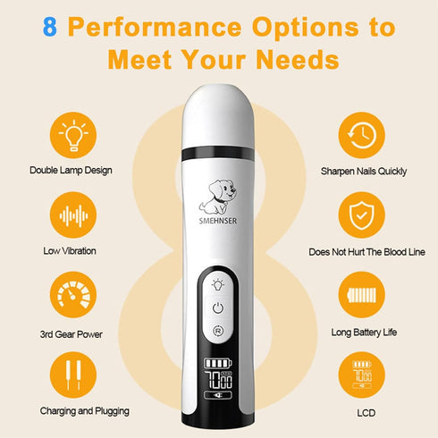 huefain 2026 3-Speed Trimmer 2 2 Upgraded Silent Groom Pro Nail Grinder - Cordless Grooming Pro Nail Grinder, Pet Nail