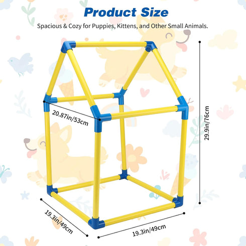 8 Puppy Play Gym with Hanging Toys, Indoor Jungle Gym Toys for Small Dogs with PVC Frame, Interactive Puppy Toy