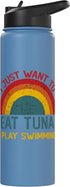 Retro Tuna Lover Who also Play Swimming Swimming Funny I just want to eat tuna and Play Christmas Stainless Steel