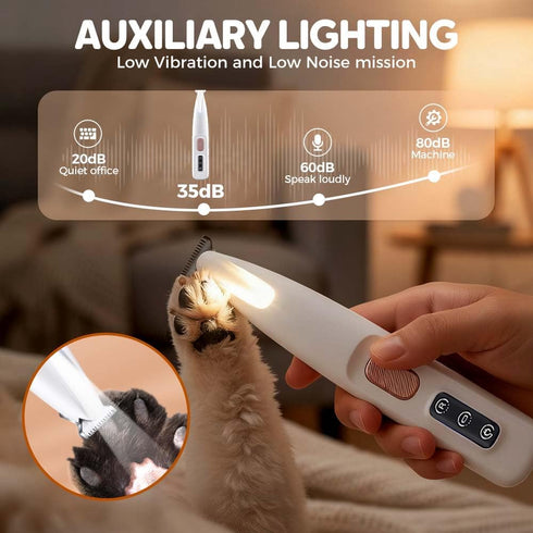 2026 Trimmer Trimmer, Trimmers (1) New Dog Paw with LED Light, Dog Grooming Kit & Pet Micro Precision Dogs Paw Electric