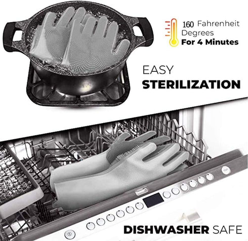 Sene Pet Grooming Gloves, Silicone Hair Removal Gloves, High Density Teeth Bathing Shampoo Scrubber for Dogs and Cats