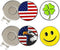 Golf Ball Marker Hat Clip, 0.96 Inch Stainless Iron, 2 Hat Clips with 4 Golf Markers for Men Women