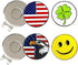 Golf Ball Marker Hat Clip, 0.96 Inch Stainless Iron, 2 Hat Clips with 4 Golf Markers for Men Women
