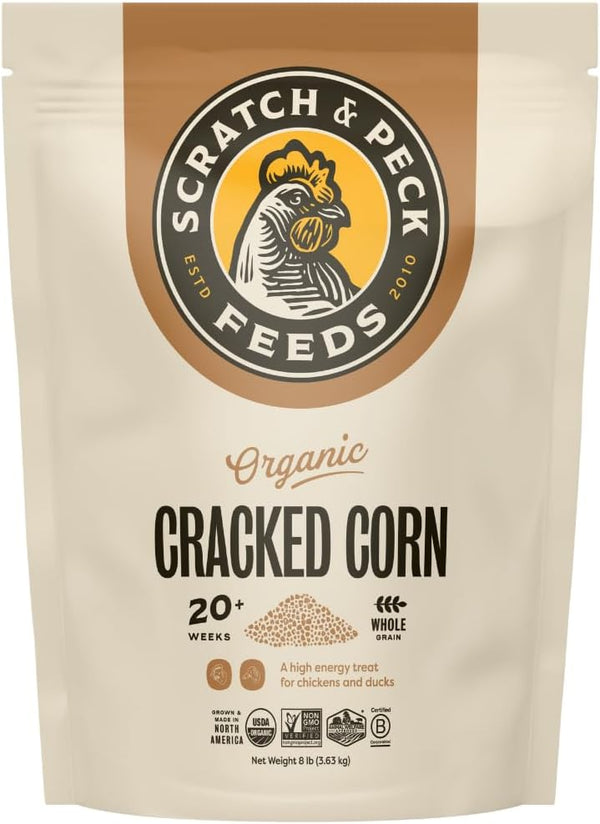 Scratch and Peck Cracked Corn Chicken, Duck and Livestock Supplemental Grain -