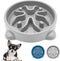 Non-Slip Slow Feeder Dog Bowls - Durable Puzzle Feeder for Small Dogs, 1 Cup, BPA Free, Grey