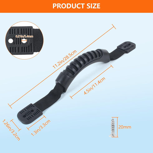 ORLANG Kayak Carry Handles, 2-Hole Replacement Handles with Screws for Canoe, Boat, Black/Orange