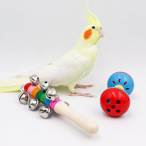 Jinkoozz 5 Pack Colorful Bird Bell Toys, Funny Bell Toys, Bird Cage Accessories, Suitable for Chicken Bird Parrot