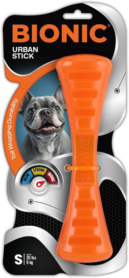 BIONIC Urban Stick Dog Toy - Small Interactive Chew Toy for Tough Chewers, for Dogs up to 20 lbs (9 kg)