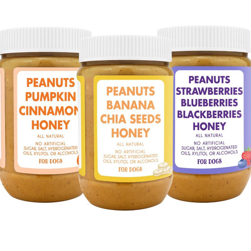 BUDDY BUDDER Bark Bistro Company, Superberry Snoot + Barkin Banana + Pumpkin Pup, 100% Natural Dog Peanut Butter,