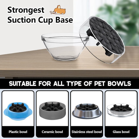 Slow Feeder Dog Bowls Insert - Animire Soft Silicone Anti-Choking Puzzle Feeder, Compatible with Elevated Dog Bowls