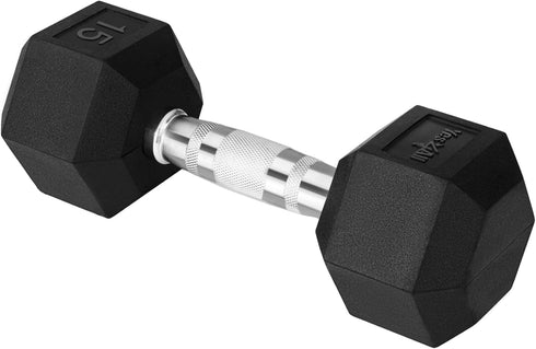 Yes4All Chrome Grip Encased Hex Dumbbells, Anti-Slip Hand Weights, 05-50 LBS Single