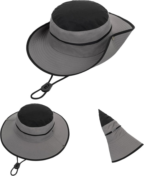 Foldable Fishing Hat, Breathable Beach Sun Hat - Outdoor Packable UV Protection Safari Bucket Hat